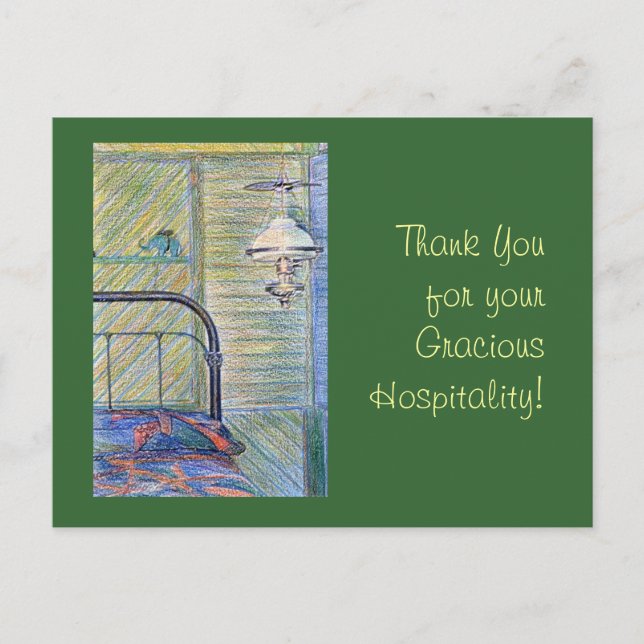 Vielen Dank für Ihre Gastfreundschaft! Postkarte (Vorderseite)