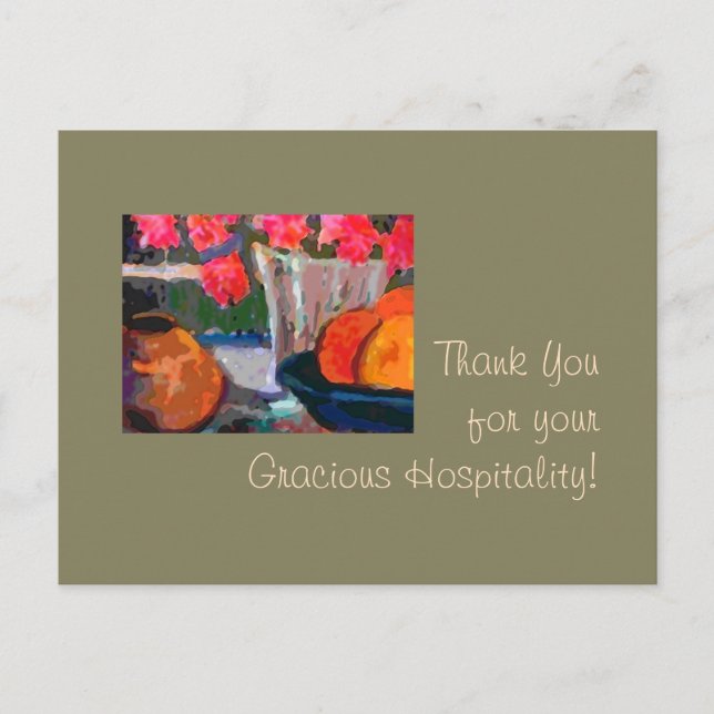 Vielen Dank für Ihre Gastfreundschaft! Postkarte (Vorderseite)