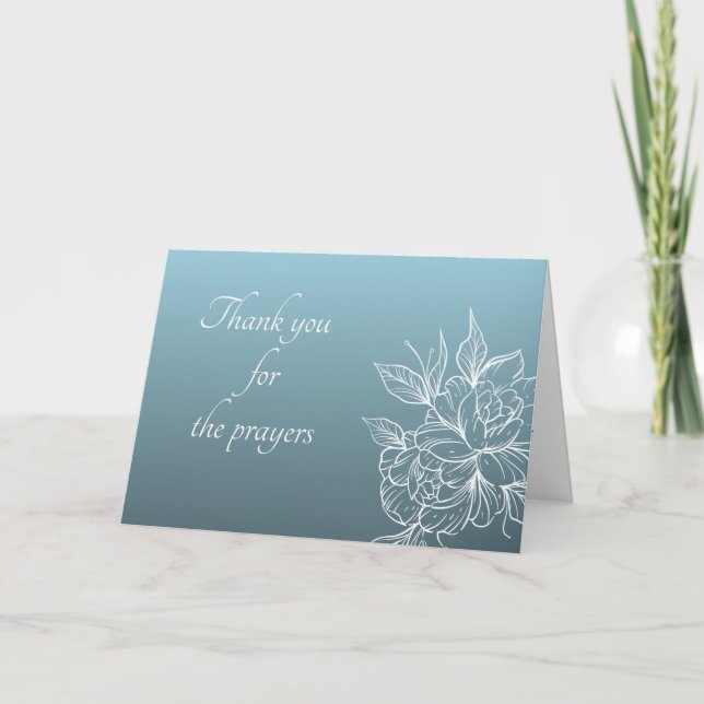 Vielen Dank für Ihre Gebete Blume Zeichnend. Dankeskarte (Vorderseite)
