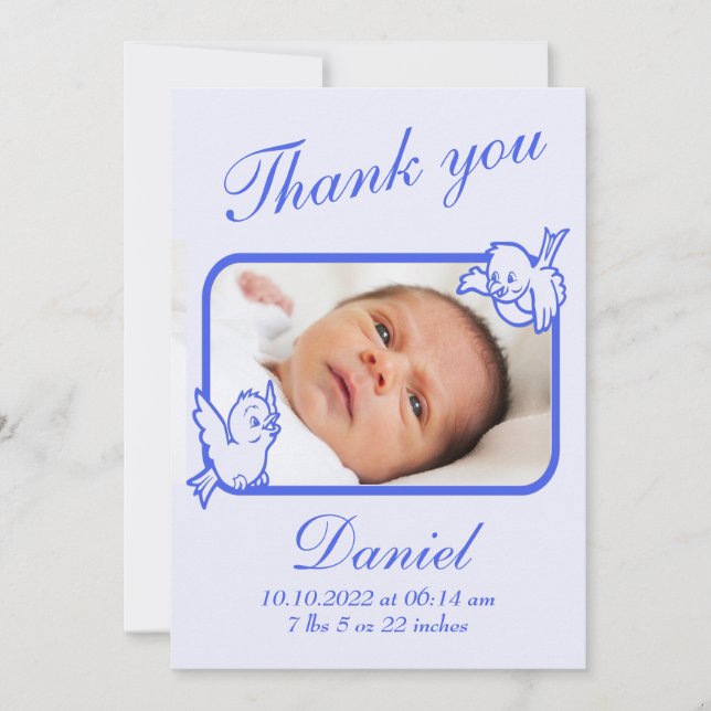 Vielen Dank für Ihre Geburtshilfekarte Ankündigung (Vorderseite)