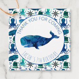 Vielen Dank für Ihre Geburtstagspartei Marine Whal Geschenkanhänger