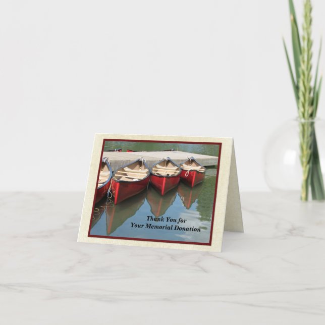 Vielen Dank für Ihre Gedenkspende, Rote Kanus Dankeskarte (Vorderseite)