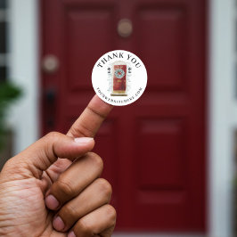 Vielen Dank für Ihre geschäftliche Red Watercolor- Runder Aufkleber