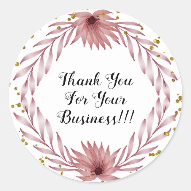 VIELEN DANK FÜR IHRE GESCHÄFTSSTUCKER!! RUNDER AUFKLEBER (Vorderseite)