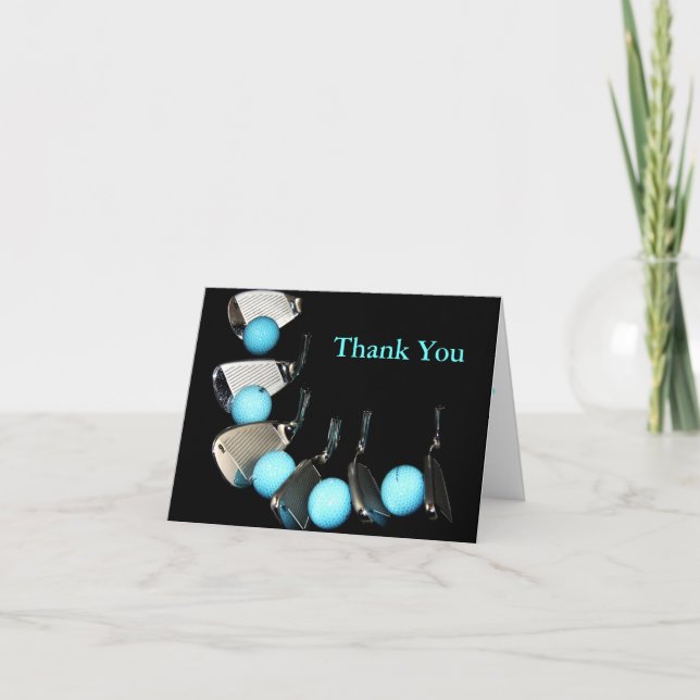 Vielen Dank für Ihre Golf Ball and Irons Card Dankeskarte (Vorderseite)