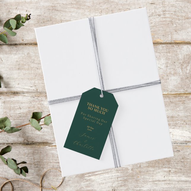 Vielen Dank für Ihre Green und Gold Foto Gastgesch Geschenkanhänger (Von Creator hochgeladen)