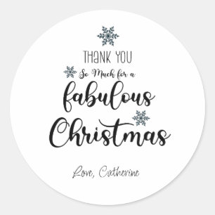 Vielen Dank für Ihre großartige Weihnachtseinladun Runder Aufkleber