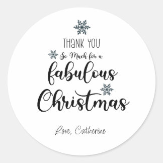 Vielen Dank für Ihre großartige Weihnachtseinladun Runder Aufkleber