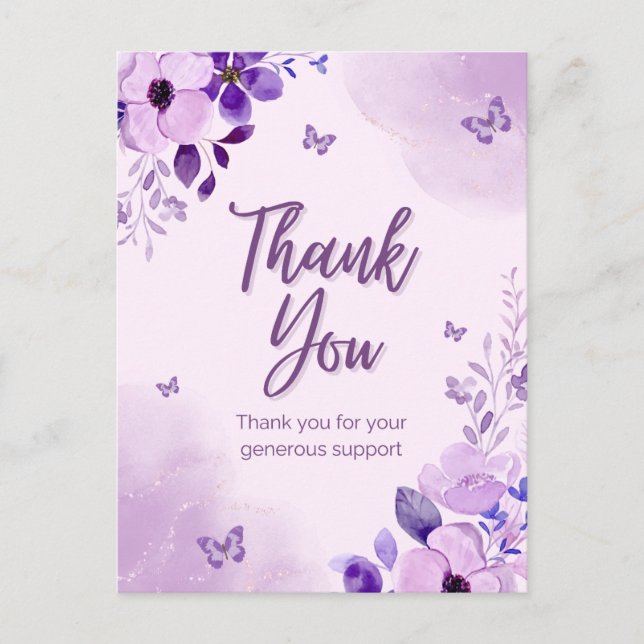 Vielen Dank für Ihre großzügige Unterstützung Postkarte (Vorderseite)