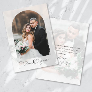 Vielen Dank für Ihre Heart Script Foto Arch Weddin Dankeskarte