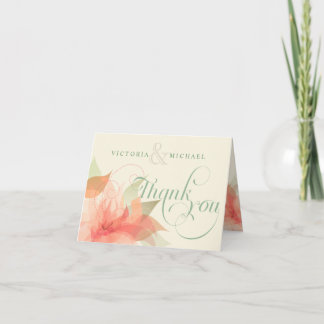 Vielen Dank für Ihre Hochzeit Abstrakte Blumennote Dankeskarte