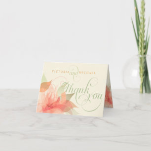Vielen Dank für Ihre Hochzeit Abstrakte Floral-2-N Dankeskarte