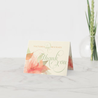 Vielen Dank für Ihre Hochzeit Abstrakte Floral-2-N Dankeskarte
