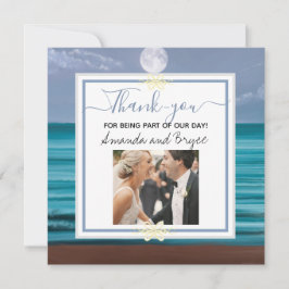 Vielen Dank für Ihre Hochzeit am aquamarinen Meer Dankeskarte