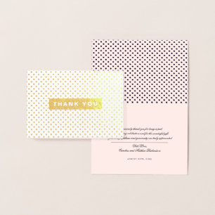 Vielen Dank für Ihre Hochzeit Blush Pink Polka Dot Folienkarte