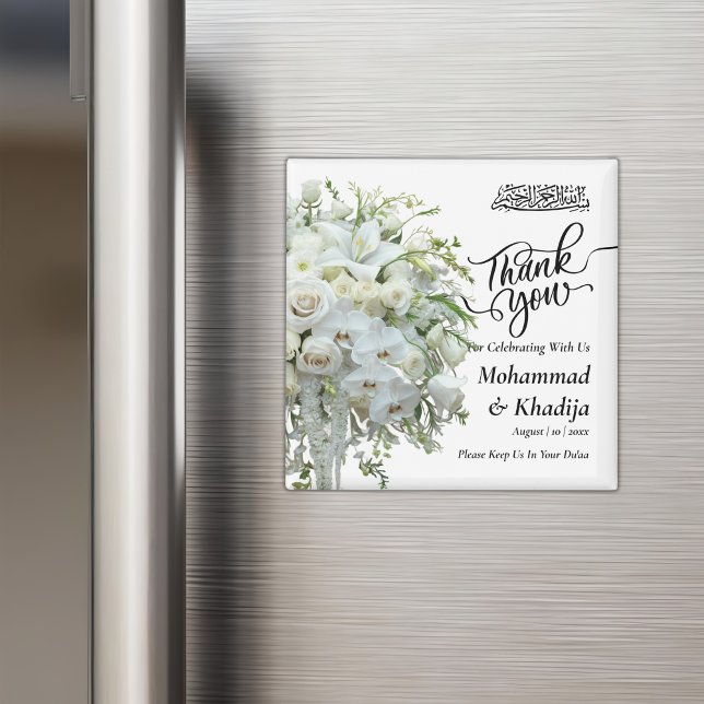 Vielen Dank für Ihre Hochzeit Bouquet Blume Nikah  Magnet (Von Creator hochgeladen)