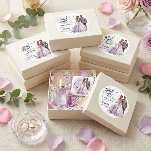 Vielen Dank für Ihre Hochzeit Bride Groom Back Wat Runder Aufkleber