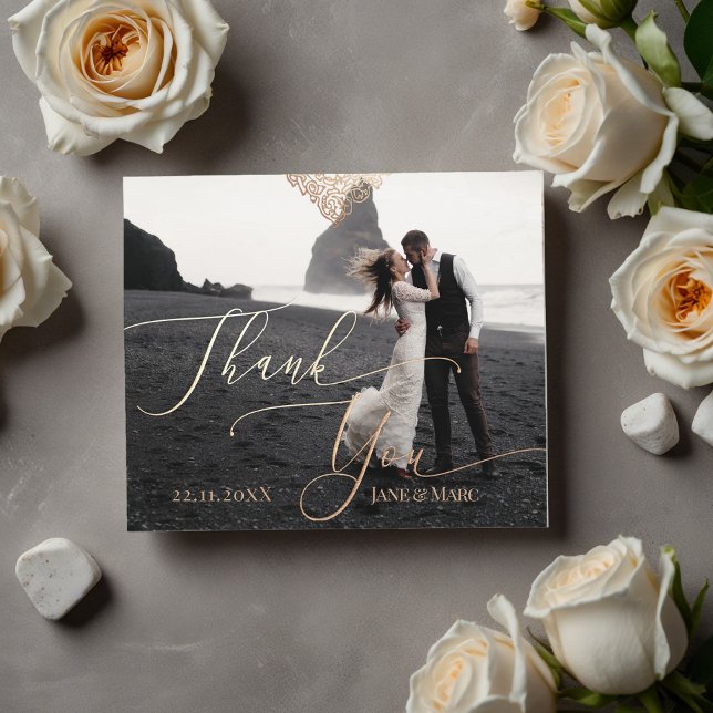 Vielen Dank für Ihre Hochzeit Custom Foto Squared  Mitteilungskarte (thank you card)