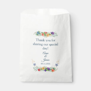 Vielen Dank für Ihre Hochzeit im bloralen Ozean Geschenktütchen
