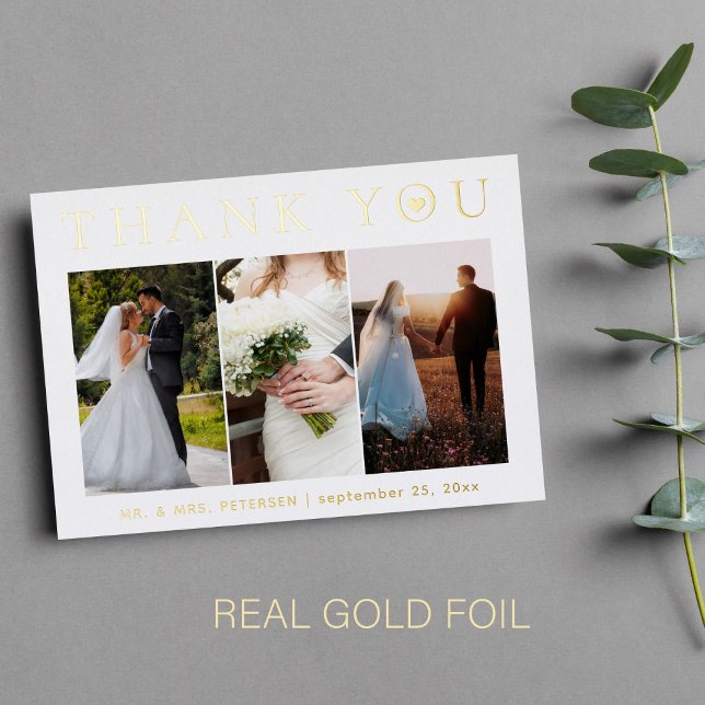 Vielen Dank für Ihre Hochzeit moderne Foto Goldfol Folieneinladung (You can choose the color of the FOIL: GOLD, SILVER or ROSE GOLD)