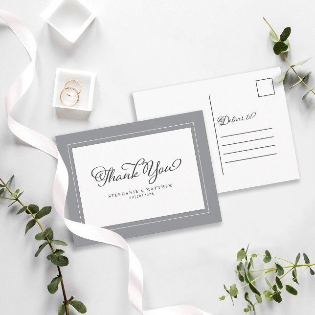 Vielen Dank für Ihre Hochzeit Moderne Kalligraphie Postkarte (Von Creator hochgeladen)