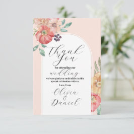 Vielen Dank für Ihre Hochzeit Watercolor Florals V Dankeskarte