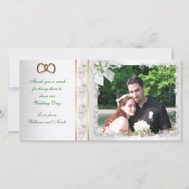 Vielen Dank für Ihre Hochzeitfotokarte Dankeskarte (Vorderseite)