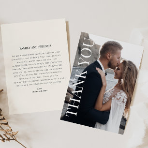 Vielen Dank für Ihre Hochzeitkarte mit Foto und Na Einladung