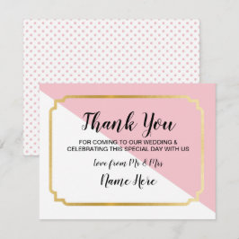 Vielen Dank für Ihre Hochzeitskarte Rosa Gold Eleg Einladung