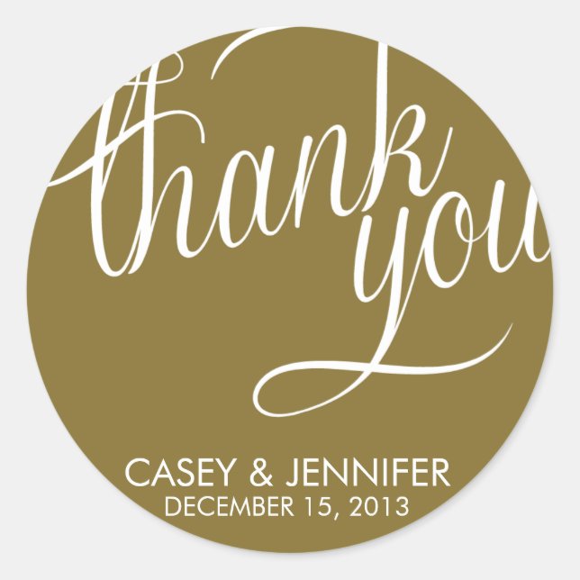 Vielen Dank für Ihre Hochzeitstempel Runder Aufkleber (Vorderseite)