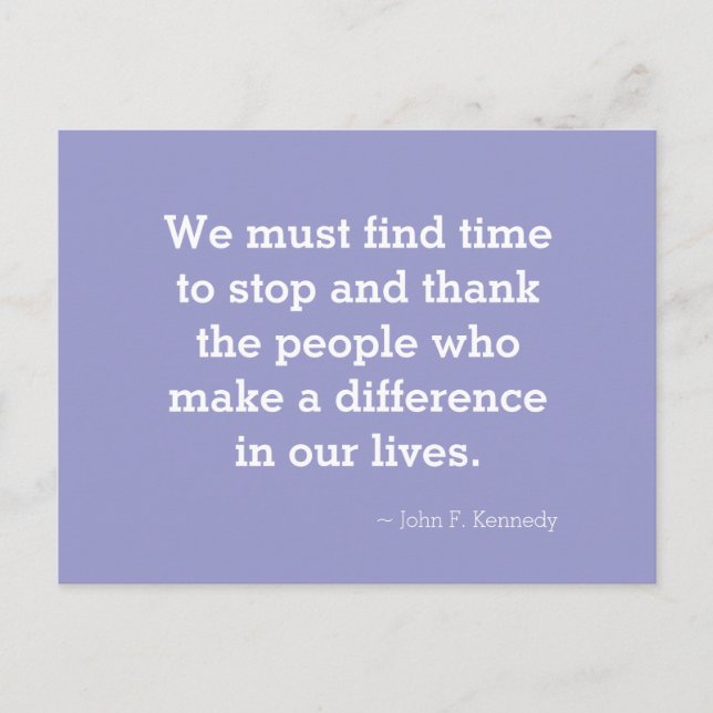 Vielen Dank für Ihre inspirierende Zitat-Postkarte Postkarte (Vorderseite)