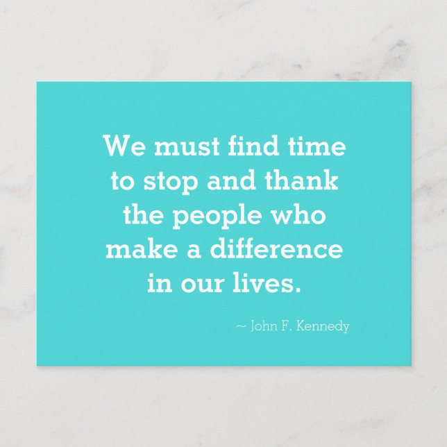 Vielen Dank für Ihre inspirierende Zitat-Postkarte Postkarte (Vorderseite)