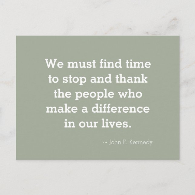 Vielen Dank für Ihre inspirierende Zitat-Postkarte Postkarte (Vorderseite)