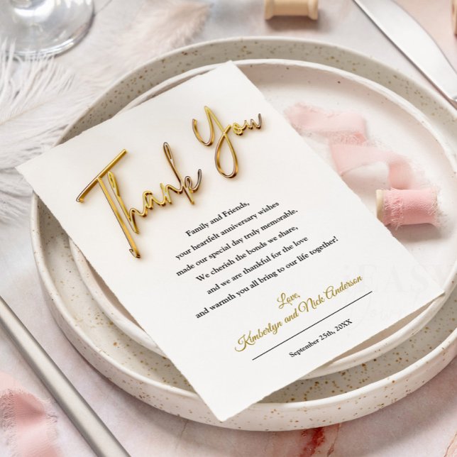 Vielen Dank für Ihre Karte in 3D Gold Text Desk (Von Creator hochgeladen)