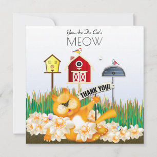 Vielen Dank für Ihre Katze und Vögel im Garten Karte