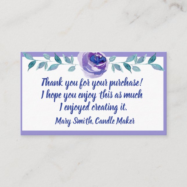 VIELEN DANK FÜR IHRE KAUFKAUFSKARTEN BEGLEITKARTE (Vorderseite)