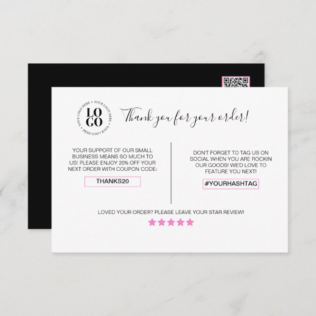 Vielen Dank für Ihre Kundendiskontkarte Dankeskarte (Vorne/Hinten)