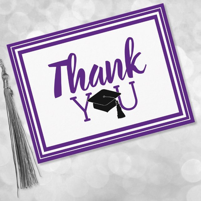 Vielen Dank für Ihre Lila und weißen Schulfarben Postkarte (Von Creator hochgeladen)