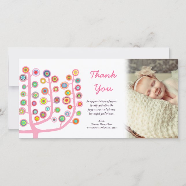Vielen Dank für Ihre neue Baby Ankunft Geschenk Fo Dankeskarte (Vorderseite)