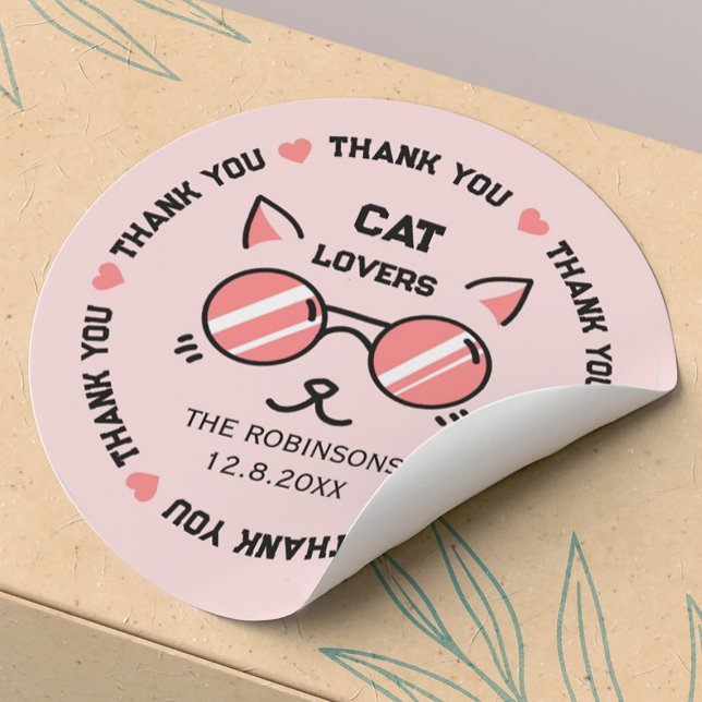 Vielen Dank für Ihre niedliche Katze Runder Aufkleber (Von Creator hochgeladen)