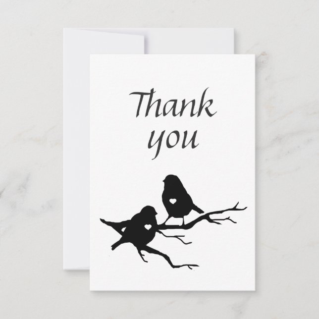 Vielen Dank für Ihre Niedliche Little Bird-Silhoue Dankeskarte (Vorderseite)