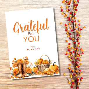 Vielen Dank für Ihre Orange Blume & Pumpkin Gruß Karte