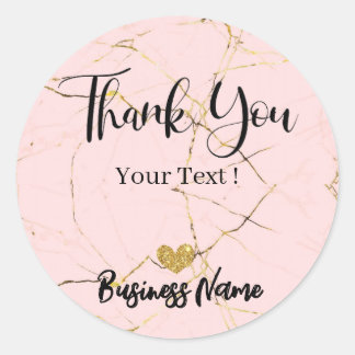 Vielen Dank für Ihre Personalisierte Rose Gold Runder Aufkleber