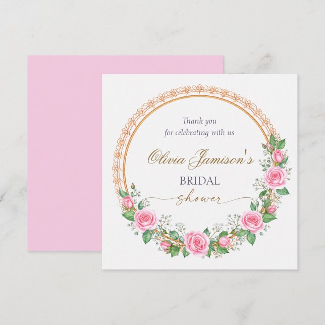 Vielen Dank für Ihre Rose & Baby's Breath Bridal W (Vorne/Hinten)