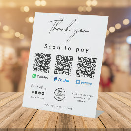 Vielen Dank für Ihre Scan Logos QR Code Bezahlung  Sockelschild