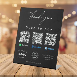 Vielen Dank für Ihre Scan Logos QR Code Bezahlung Sockelschild
