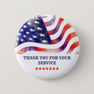 Vielen Dank für Ihre Service American Flag Button