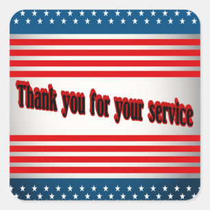 Vielen Dank für Ihre Service-Aufkleber Quadratischer Aufkleber