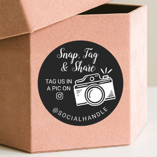 Vielen Dank für Ihre Snap, Tag & Share Social Medi Runder Aufkleber