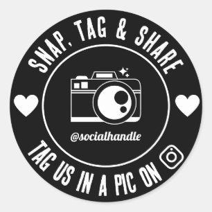 Vielen Dank für Ihre Snap, Tag & Share Social Medi Runder Aufkleber